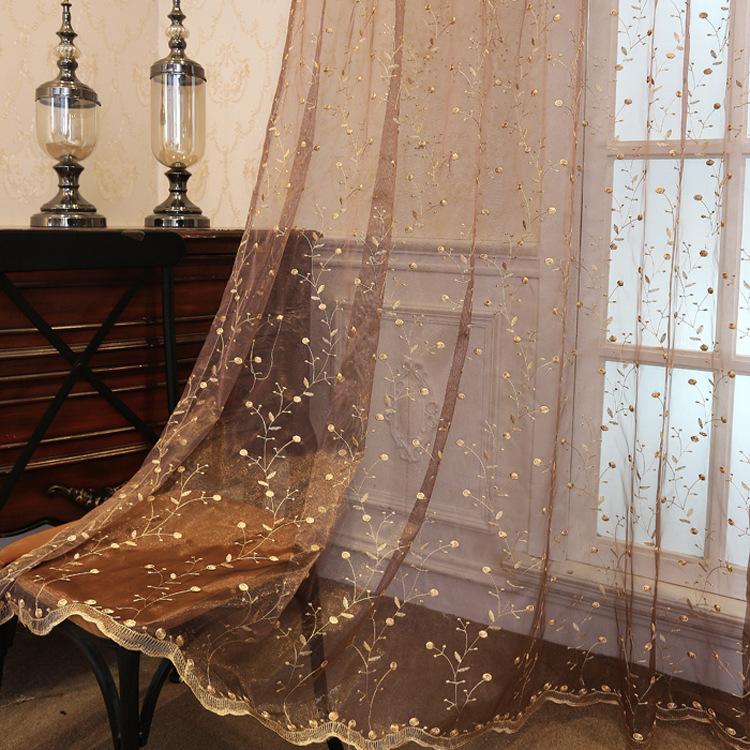 hand-embroidered chiffon curtain